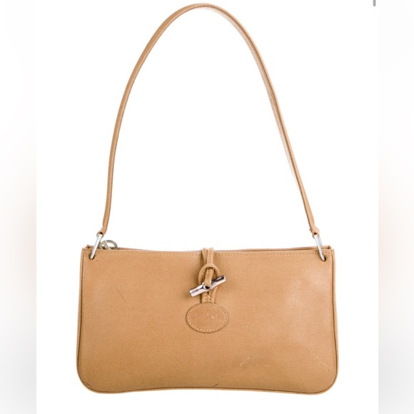 Vintage Leather Longchamp Shoulder Bag - Picture 1 of 11